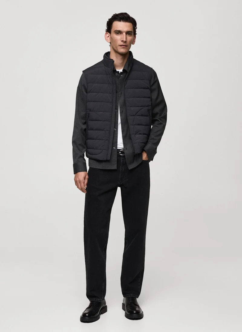مانجو مان Quilted Vest With Down And Feather Filling