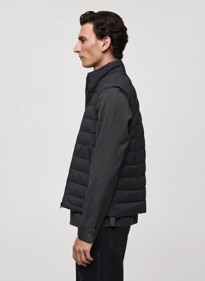 مانجو مان Quilted Vest With Down And Feather Filling