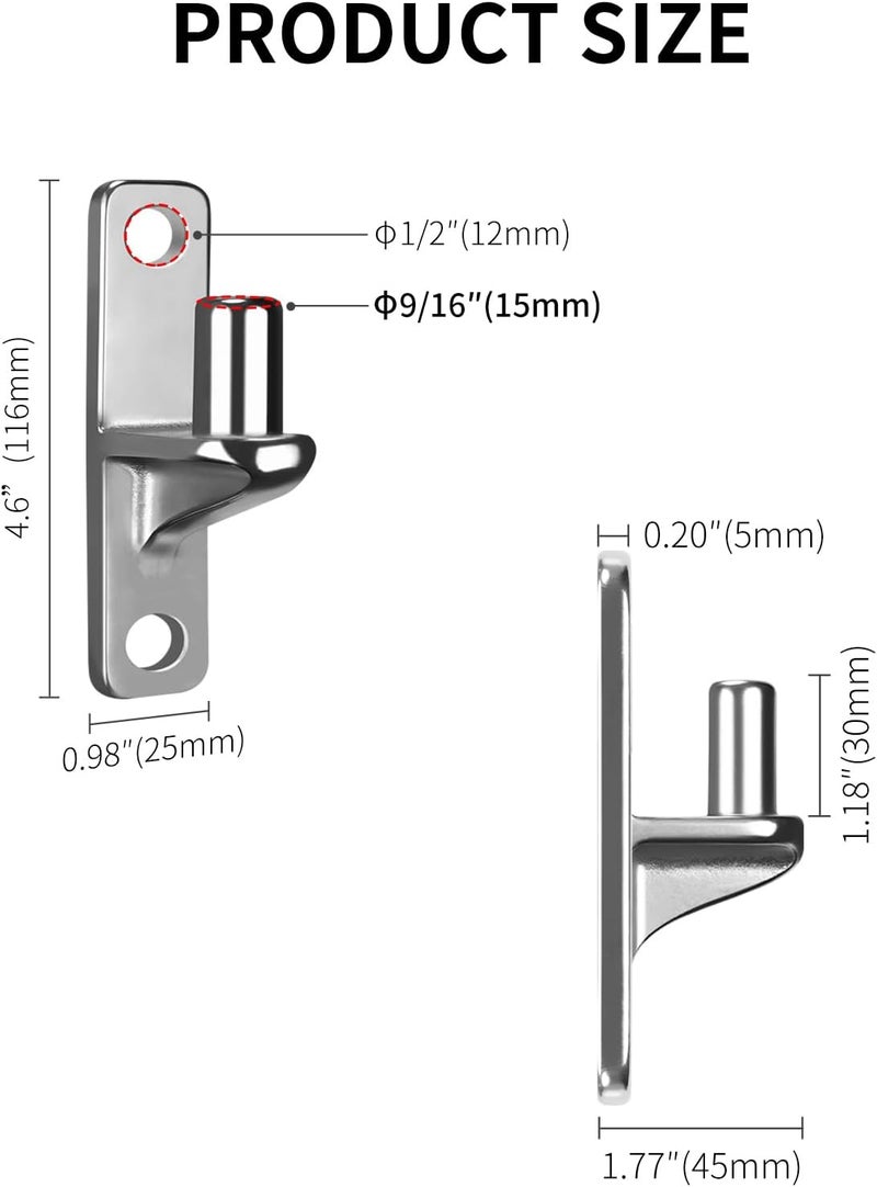 UCDOET 304 Wall Mount Gate Hinges, Stainless Steel Hinges Heavy Duty, Outdoor Chain Link Fence Gate Hinges Fence Post Link Wall Plate Hinge, with 5/8 Hinge Pin (Not Screws)-2pcs - Image 5