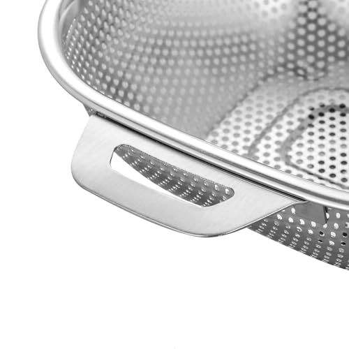 Fennec Mart Premium Stainless Steel Colander Handle Strainer for Washing Grains, Fruits, Veggies, and Pasta in The Kitche (24cm*24cm) - Image 3