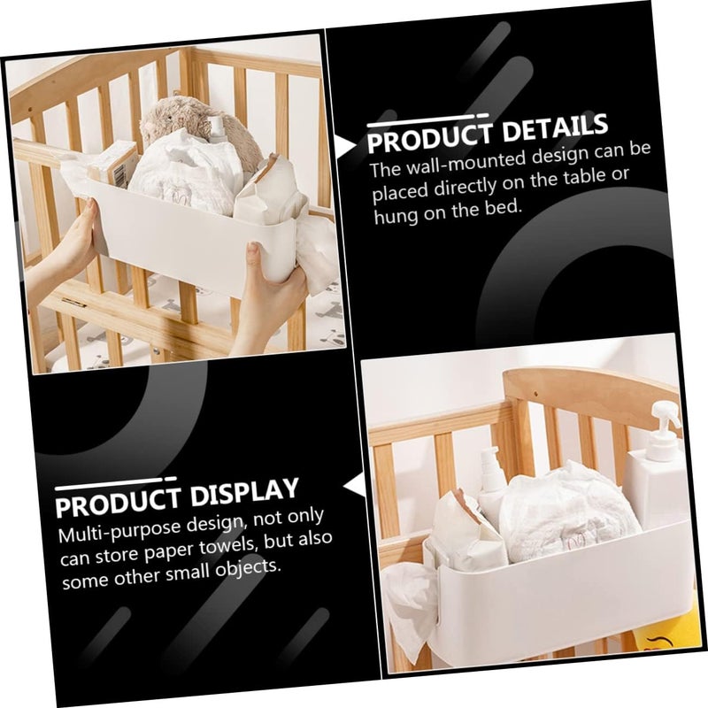 VOSAREA Multi-Functional Bedside Storage Box for Newborn Diapers Nightstand Organizer Material Space-Saving - Image 4
