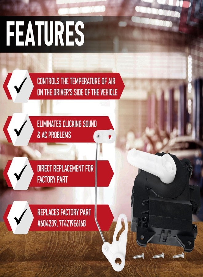 أيه أيه إغنيشن استبدال مشغل باب مزج هواء سخان نظام التدفئة والتهوية وتكييف الهواء من AA Ignition - جهة السائق - متوافق مع سيارات فورد ولينكولن - إيدج 2007-2014، إم كيه إكس 2007-2015 - يستبدل القطعتين 604-239 و7T4Z19E616B - رئيسي يسار - Image 2