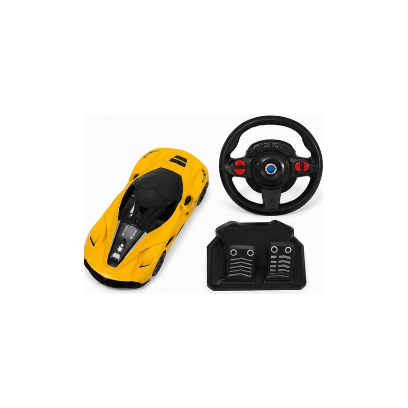 XF RC Remote Control Car Toy with Gravity Sensor Steering Wheel Controller, 1:16 Scale, Yellow - Image 2