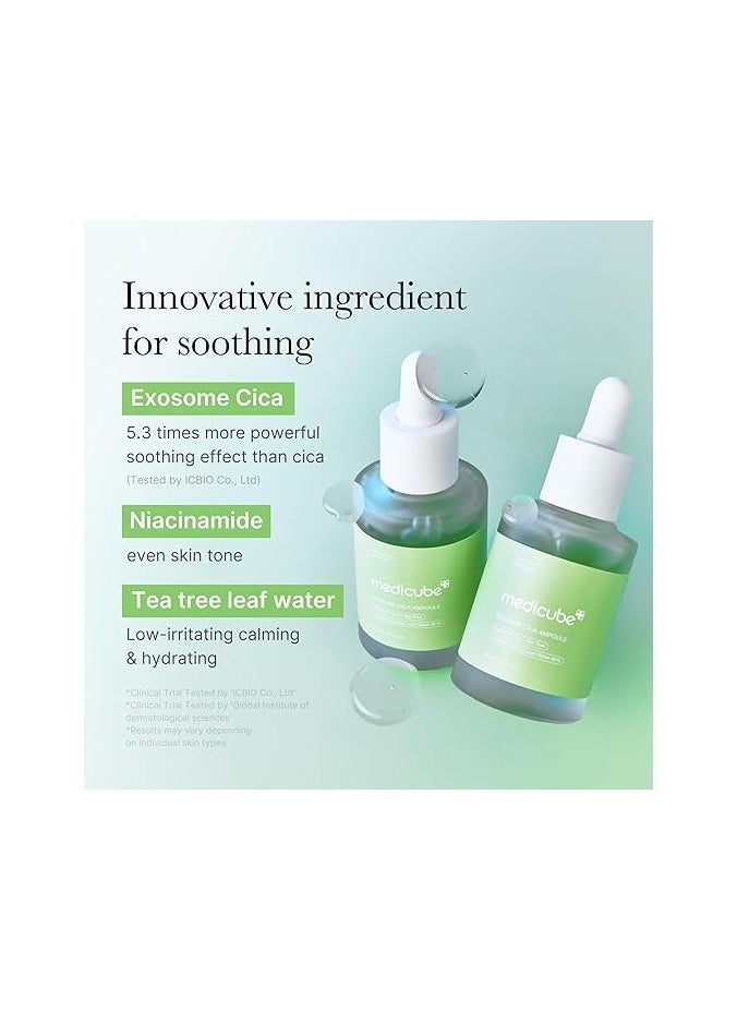 Medicube medicube Exosome Cica Tea Tree Ampoule for Sensitive Skin with Centella Asiatica help reduce redness and breakouts. Low-irritating, Moisturizing & Soothing Serum | Korean Skincare | 30ml  - Image 3
