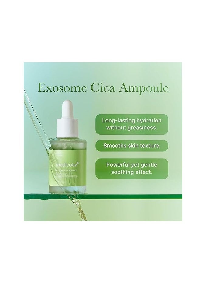 Medicube medicube Exosome Cica Tea Tree Ampoule for Sensitive Skin with Centella Asiatica help reduce redness and breakouts. Low-irritating, Moisturizing & Soothing Serum | Korean Skincare | 30ml  - Image 2