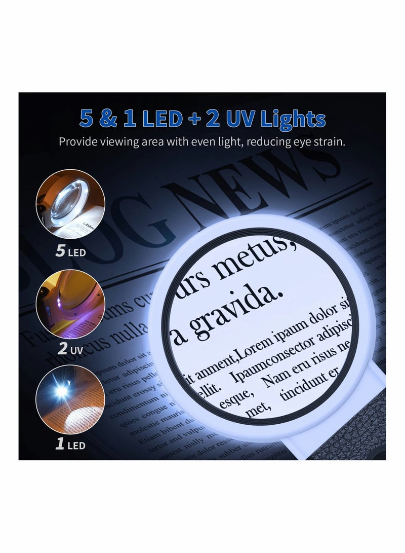 Generic LED Magnifying Glass with 25X and 8X Lens Handheld Illuminated Magnifier for Seniors and Hobbyists Ideal for Reading Jewelry and Inspection - Image 3