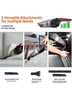 Arabest مكنسة كهربائية محمولة لاسلكية، قابلة لإعادة الشحن (شحن USB)، منظف شفط قوي، مكنسة يدوية محمولة لتنظيف شعر الحيوانات الأليفة في المنزل والسيارة، رطبة وجافة  - Image 3