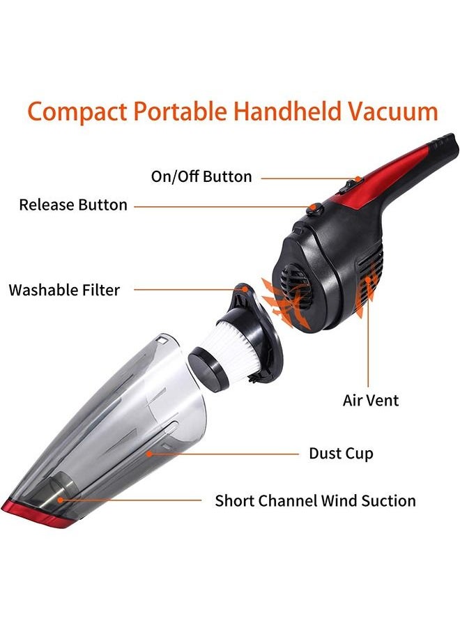 Arabest Handheld Vacuum Cleaner Cordless, Rechargeable (USB Charge), Powerful Suction Cleaner, Portable Hand Vacuum for Pet Hair Home and Car Cleaning, Wet & Dry  - Image 4