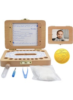 MOLFUJ MOLFUJ Baby Fairy Tooth Box, Solid Wooden Teeth Storage Boxes, Saver Box for Lost Tooth Children, Kids Keepsake Organizer Gift for Baby Teeth and Hair, Baby Shower & Birthday Gift - Beech Wood Handmade  - Image 1