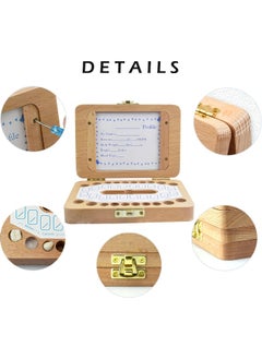 MOLFUJ MOLFUJ Baby Fairy Tooth Box, Solid Wooden Teeth Storage Boxes, Saver Box for Lost Tooth Children, Kids Keepsake Organizer Gift for Baby Teeth and Hair, Baby Shower & Birthday Gift - Beech Wood Handmade  - Image 4