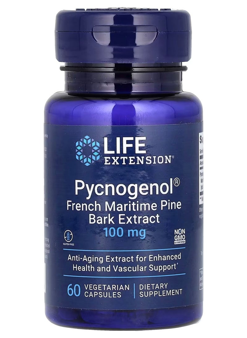 لايف إكستنشن، بيكنوغينول، مستخلص لحاء الصنوبر البحري الفرنسي، 100 ملغ، 60 كبسولة نباتية - Image 1