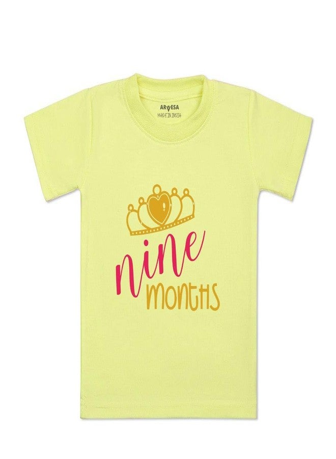 ARVESA 9 Month TS-36 Baby Tshirt for Kids Boys & Girls Half Sleeves Round Neck Clothes Tshirt for Kids Boys 1 Months to 6 Years Dress Yellow - Image 1
