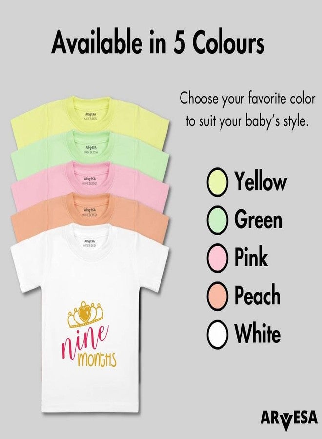 ARVESA 9 Month TS-36 Baby Tshirt for Kids Boys & Girls Half Sleeves Round Neck Clothes Tshirt for Kids Boys 1 Months to 6 Years Dress Yellow - Image 4