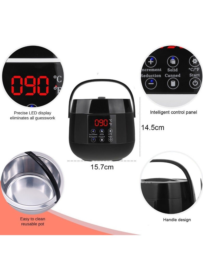 AROAQ Wax Warmer Hair Removal Kit, Painless Home Hair Removal Warmer Kit, Touch Button Smart LCD Display Wax Heater, lectric Waxing Machine With Hard Beans Kit Set, ( Black Suit) - Image 3