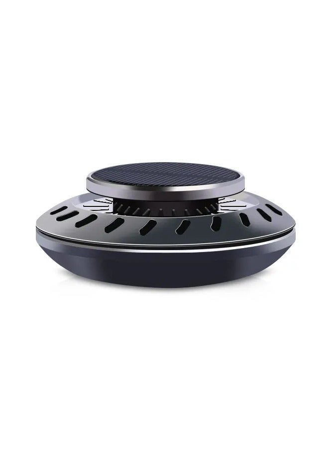 Solar Powered Car Air Freshener Rotating Essential Oil Diffuser Black - Image 1