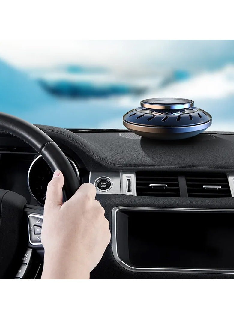 Solar Powered Car Air Freshener Rotating Essential Oil Diffuser Black - Image 2