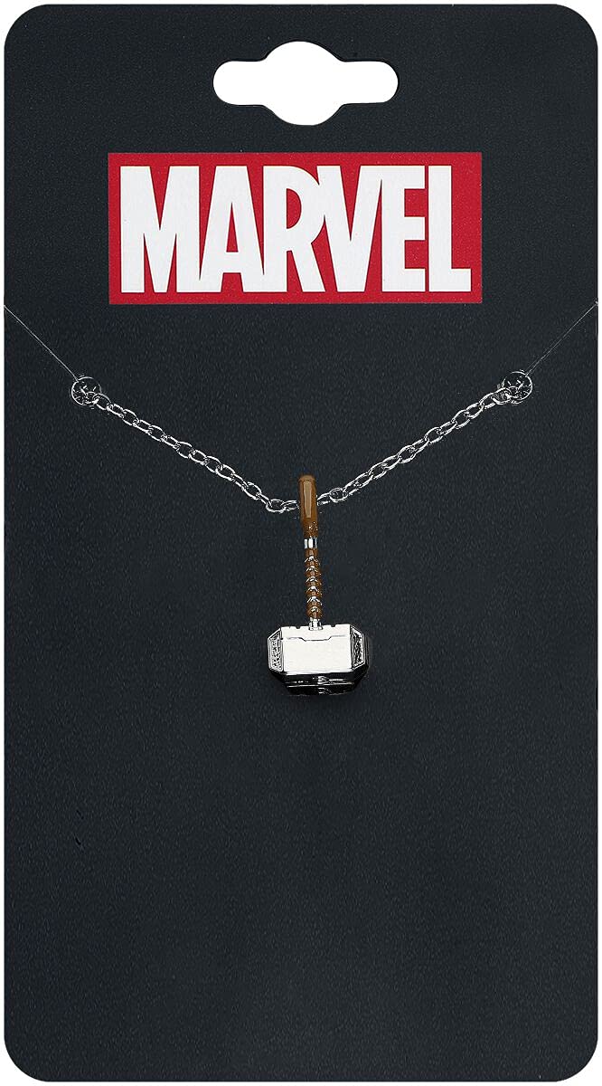 Marvel Comics Thor Hammer Unisex Adult Silver Plated Pendant Necklace. Official Licensed Jewelry, One Size.(THORHAMPNK01B) - Image 1