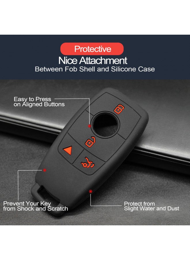 INFIPAR 2pcs Compatible with Mercedes Benz A C E S CLA CLS GLA GLB GLC GLE GLS G Glass Key Fob Cover Case Key Chain Protector Keyless Remote Holder - Image 3