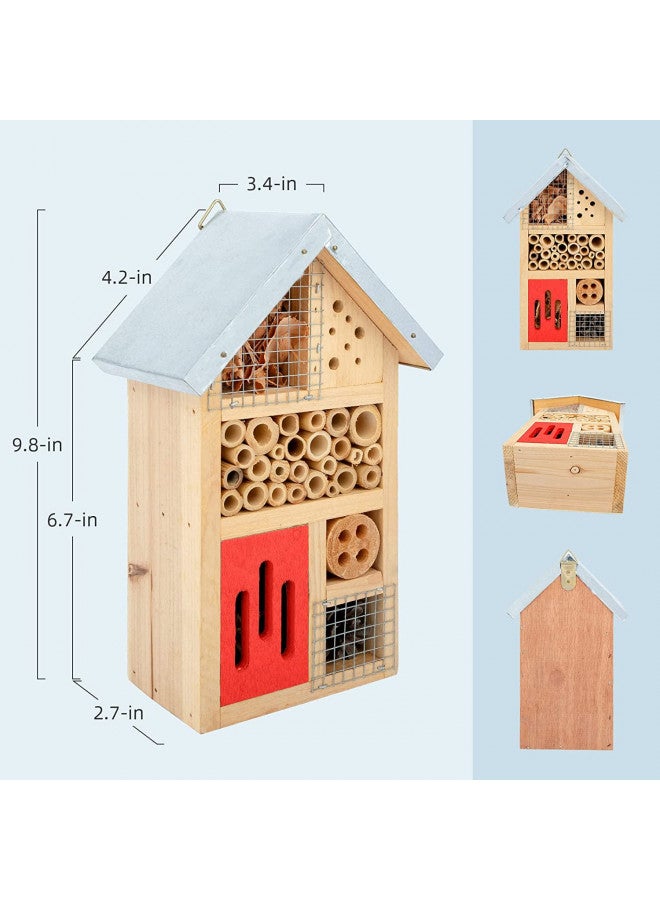 Niteangel Natural Wooden Insect Hotel, Garden Insect House for Ladybugs, lacewings, Butterfly, Bee, Bug