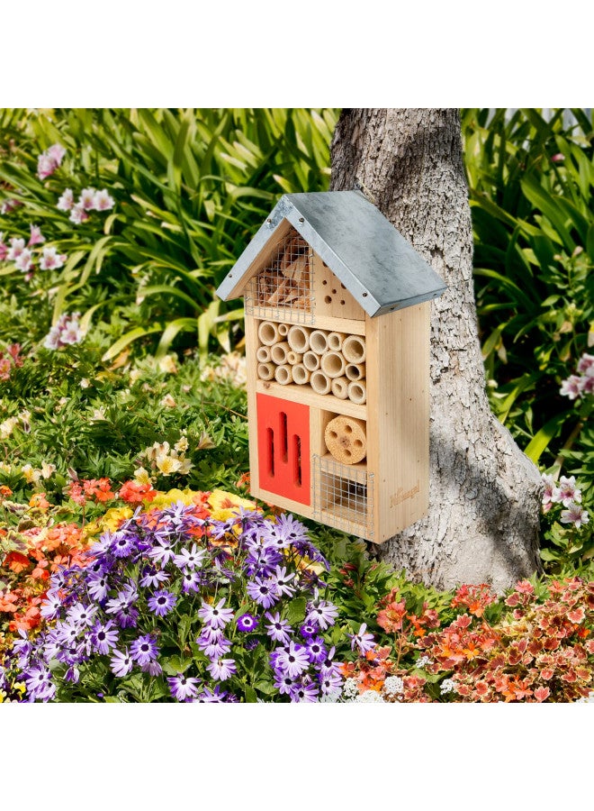 Niteangel Natural Wooden Insect Hotel, Garden Insect House for Ladybugs, lacewings, Butterfly, Bee, Bug