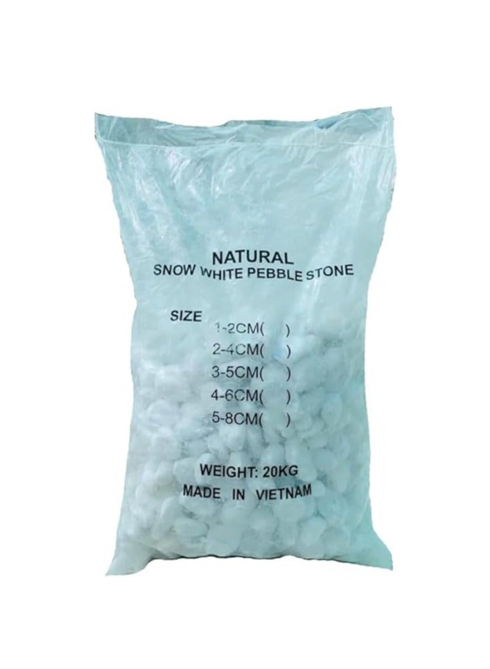Generic White 5-8 cm Natural Decorative Stones Pebbles 20kg bag 