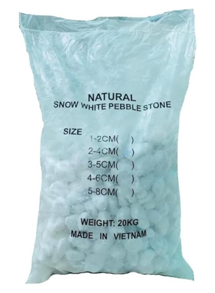 White 5-8 cm Natural Decorative Stones Pebbles 20kg bag