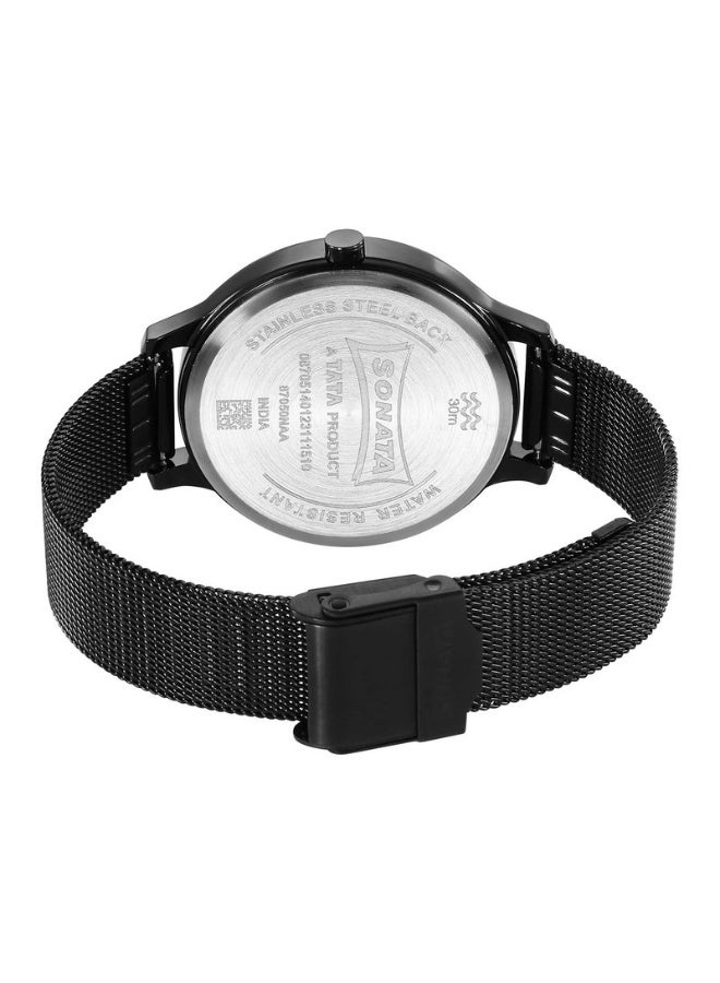 Sonata 87050NM03 Women’s Watch – Black Dial, Silver Stainless Steel Strap, Quartz Movement, 30 m Water Resistance - Image 4