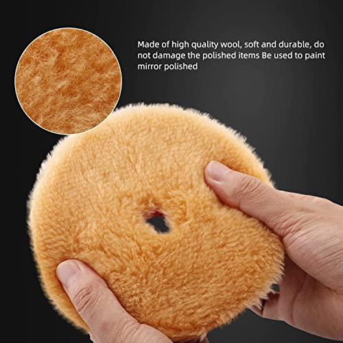 SPTA Wool Buffing Polishing Pads, 3Pcs 6" (150mm) Coarse Medium Cutting Car Wool Pads, with Hook and Loop for Car Polisher Car Polishing and Buffing -WPMIXS6 - Image 4
