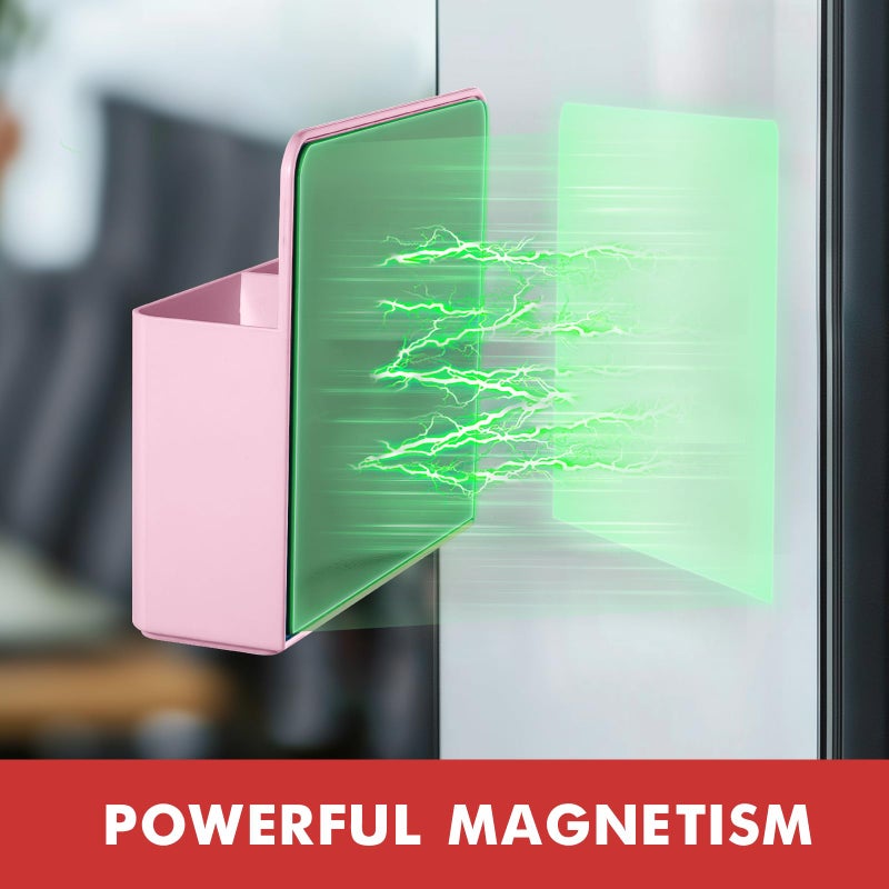 BEYGORM 2 Pack Plastic Magnetic Pen Holder for Refrigerator, Dry Erase Marker Holder for Whiteboardï¼ŒMagnet School Locker Organizer Accessories, Pencil Cup, Pen Caddy, Classroom Organization(Pink) - Image 3