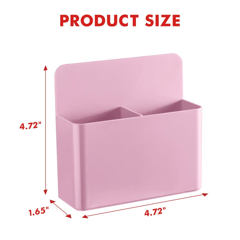 BEYGORM 2 Pack Plastic Magnetic Pen Holder for Refrigerator, Dry Erase Marker Holder for Whiteboardï¼ŒMagnet School Locker Organizer Accessories, Pencil Cup, Pen Caddy, Classroom Organization(Pink) - Image 2