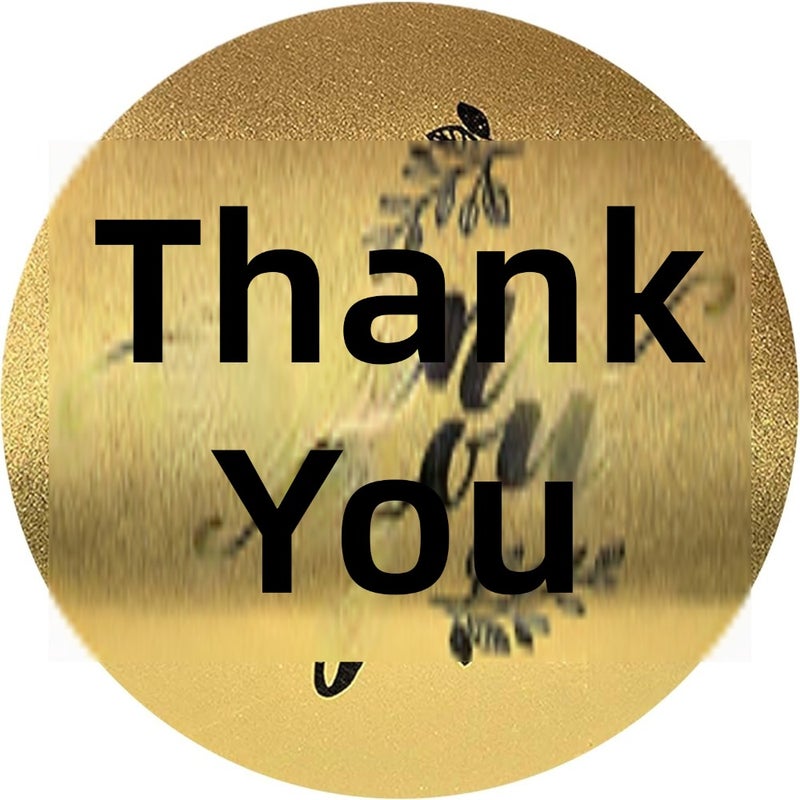 500 stickers/roll thank you sticker 1-inch round matte gold thank you sticker with sealing stickers birthday wedding  giveaways - Image 3