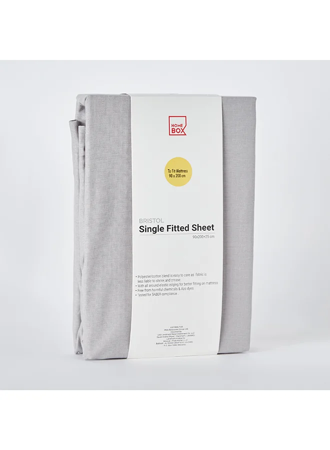 Home Box Bristol Single Polycotton Fitted Sheet 200 x 25 x 90 cm