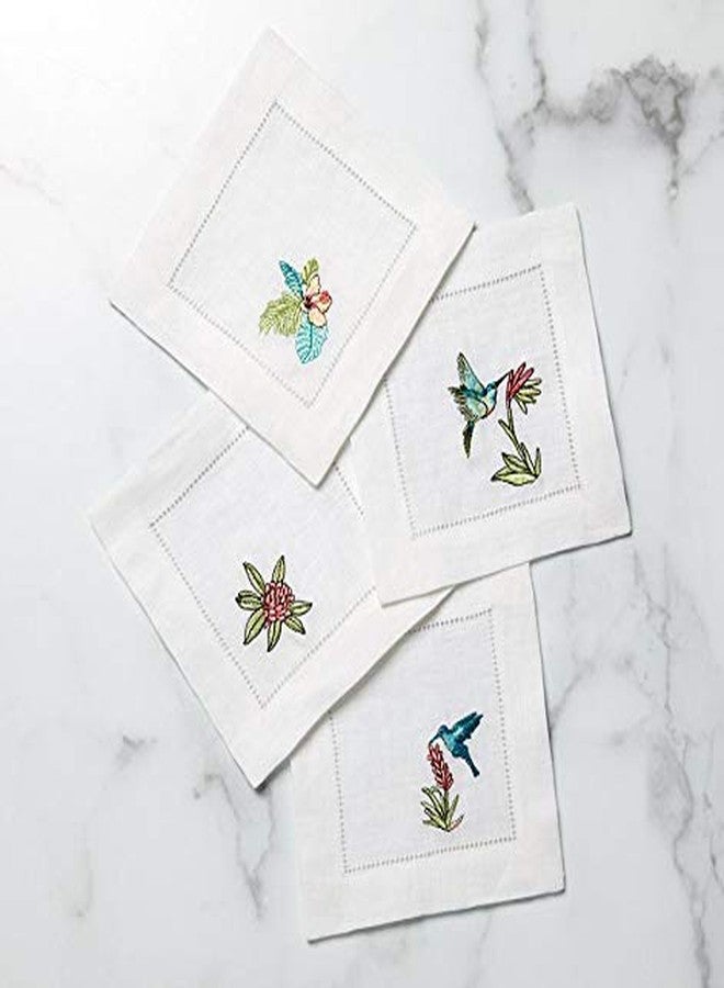 Sferra Embroidered Cocktail Napkins Tropicale Set of Four - Image 3