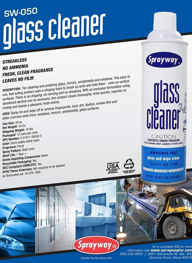 Sprayway Glass Cleaner with Foaming Spray for a Streak-Free Shine for Home and Automotive Use, 19 oz., Pack of 6  - Image 4