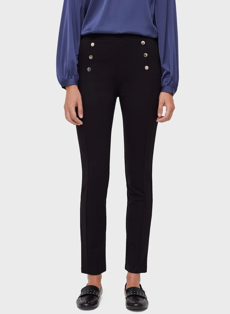 Ovs High Waist Button Detail Leggings