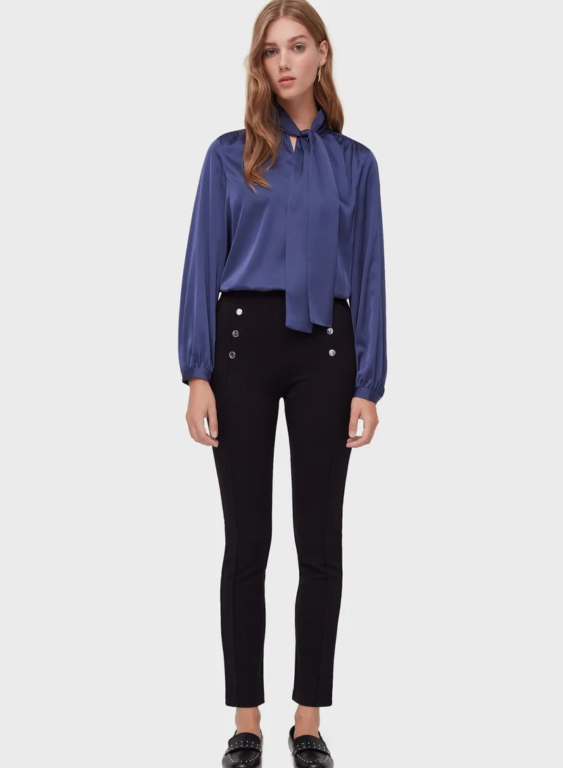 Ovs High Waist Button Detail Leggings