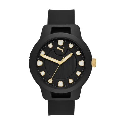 بوما Reset V1 Analog Quartz Watch for Men With Black Silicone Band- 3 ATM - PU P5033