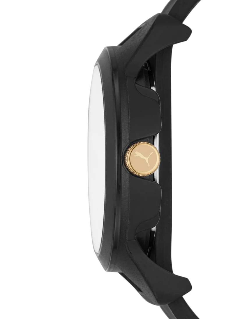 PUMA Reset V1 Analog Quartz Watch for Men With Black Silicone Band- 3 ATM - PU P5033