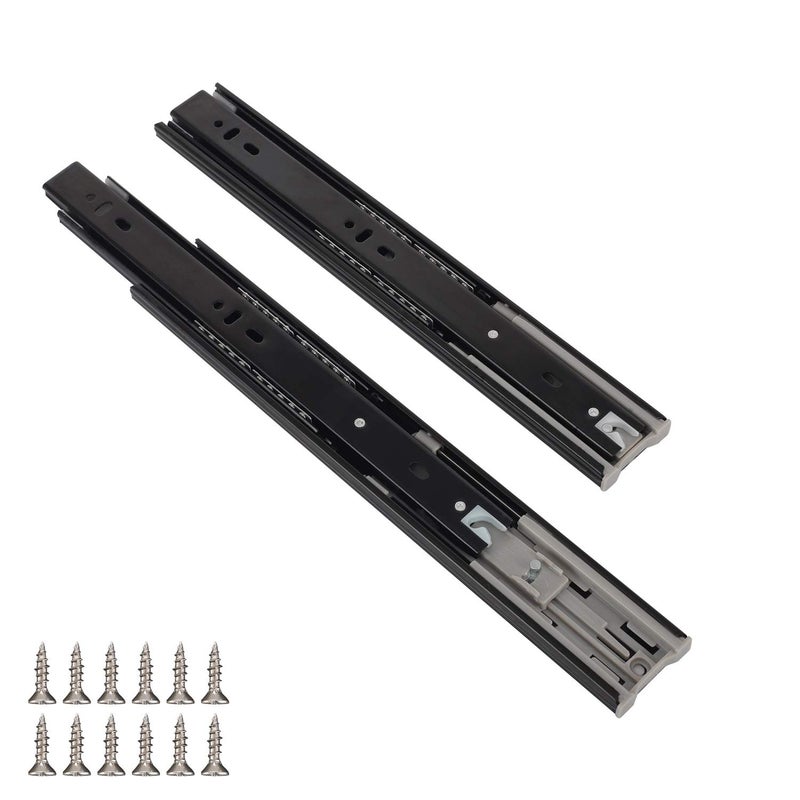 Yision 2 Pair Full Extension Drawer Slides Black 10 Inch Soft Close Full Extension Ball Bearing Side Mount Heavy Duty Drawer Slides 100 Lb Load Capacity Runner - Image 1