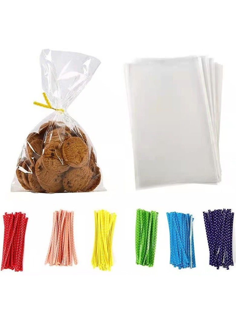 Cellophane Bags 100 pcs Cellophane Treat Bags For Gift Wrapping Wedding Cookie Birthday Cake Pops Gift Candy Buffet Supplies - Image 1