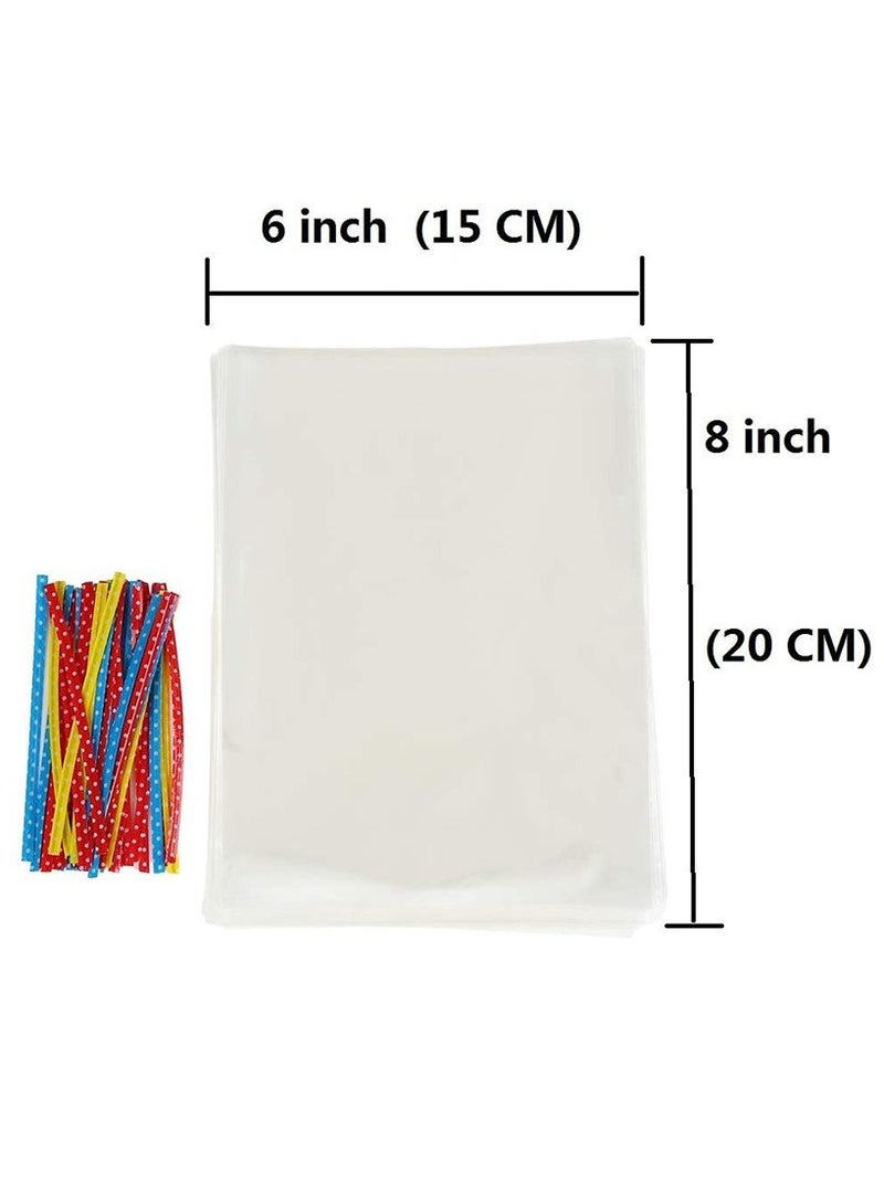 Cellophane Bags 100 pcs Cellophane Treat Bags For Gift Wrapping Wedding Cookie Birthday Cake Pops Gift Candy Buffet Supplies - Image 4