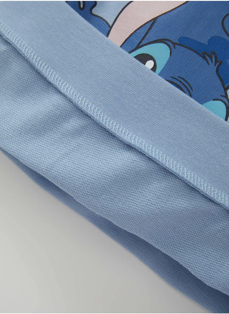 DeFacto Disney Lilo & Stitch Sweatshirt With Elastic Waist Printed Flared Pants 2-Piece Set