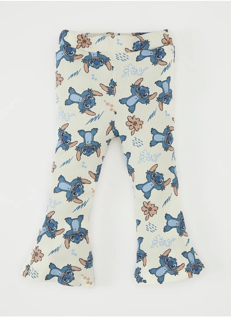 DeFacto Disney Lilo & Stitch Sweatshirt With Elastic Waist Printed Flared Pants 2-Piece Set