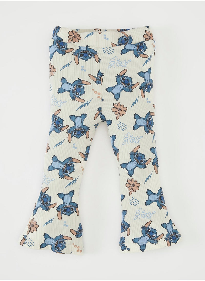 DeFacto - Disney Lilo & Stitch Sweatshirt With Elastic Waist Printed Flared Pants 2-Piece Set - Image 1