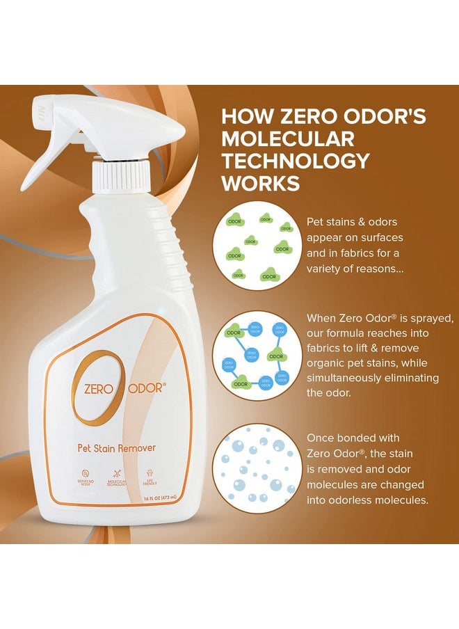 Zero Odor Zero Odor - Pet Stain Remover & Odor Eliminator - Permanently Remove Stain & Odor with Patented Technology Best for Carpet, Furniture, Floors, Pet Bed- Look and Smell Great, 16oz (Over 400 Sprays)  - Image 4