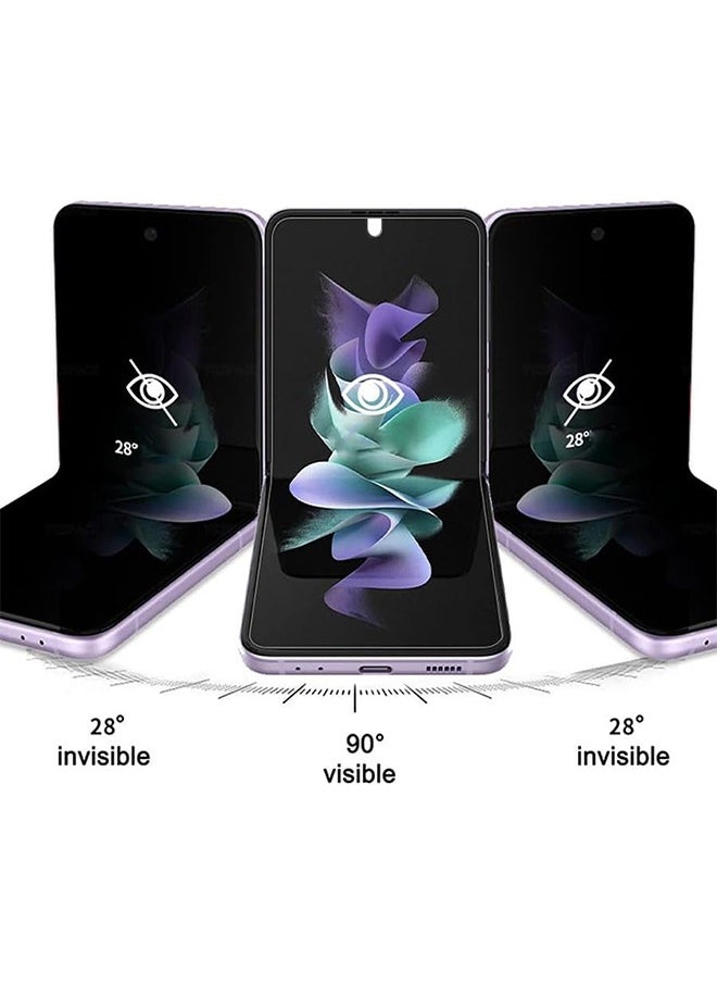 2 Pack Privacy Screen Protector for Motorola Razr 50 Ultra 5G (1 Pcs Front + 1 Outer), Anti-Spy Anti-Scratch Anti-Dust Tempered Glass Film Easy Installation