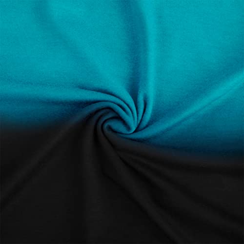 LOGEEYAR Mens Slim Fit T-Shirt Contrast Color Tee Gradient Stitching Short-Sleeve Cotton Tops Blue - Image 5