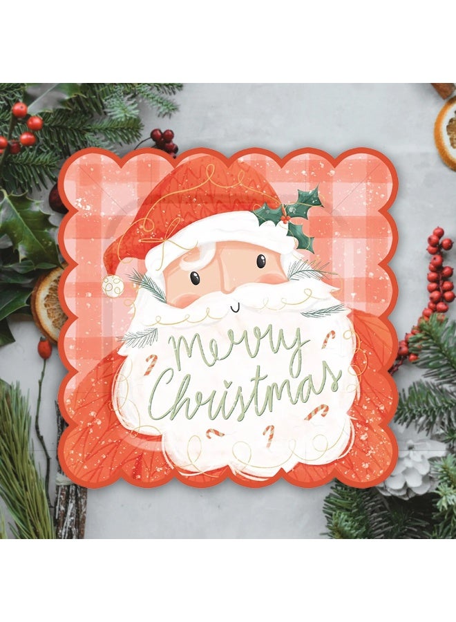 ThePartyPopper 8 Pcs Santa Christmas Plates – 9 Inch Merry Christmas Disposable Paper Plates for Holiday Dinner, Xmas Party - Image 3