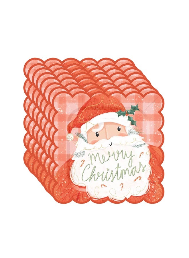 ThePartyPopper 8 Pcs Santa Christmas Plates – 9 Inch Merry Christmas Disposable Paper Plates for Holiday Dinner, Xmas Party - Image 1