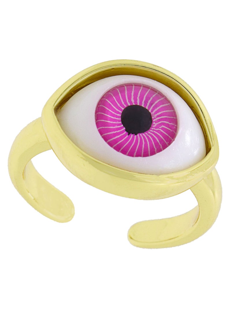 Fashionbox - Salama Pink Large Evil Eye Ring - Image 1